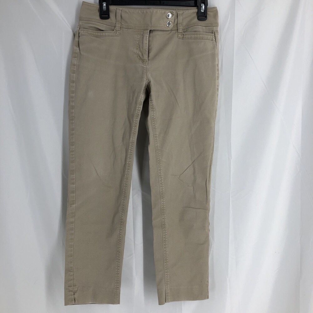 White House Black Market, Everyday Soft Slim Ankle, Kakhi/Tan, Women's 4
